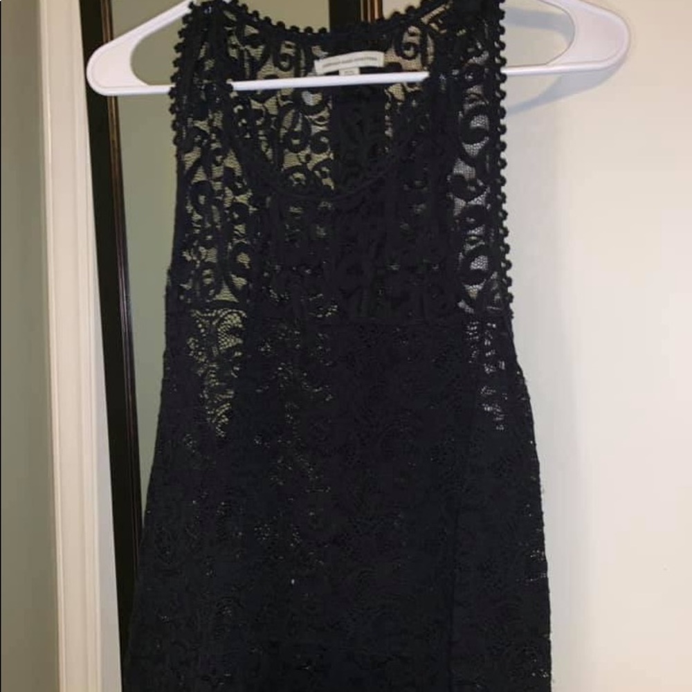 See through lace tank top